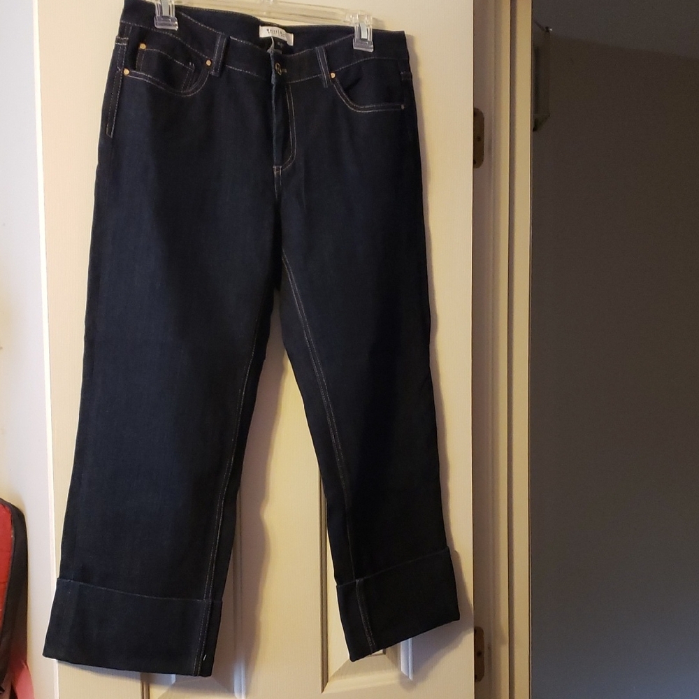 White House Black Market Blanc Blue Crop Jeans Size 8 NWOT
